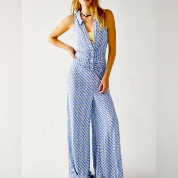 Free People Pants Jumpsuits New Free People Shayla Halter Jumpsuit Poshmark